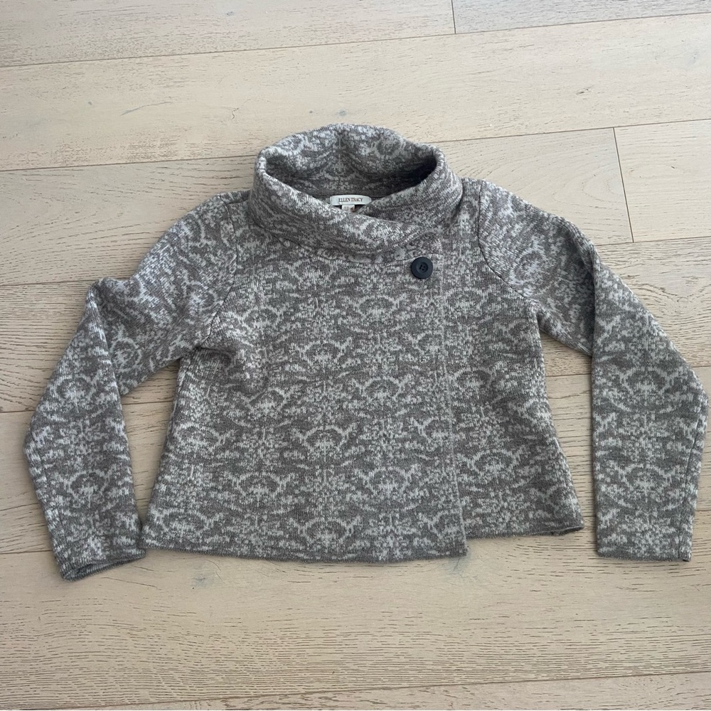 Ellen Tracy Shawl Collar Button Cardigan Size XL Brown/Cream Marled Knit NWOT - Picture 2 of 7